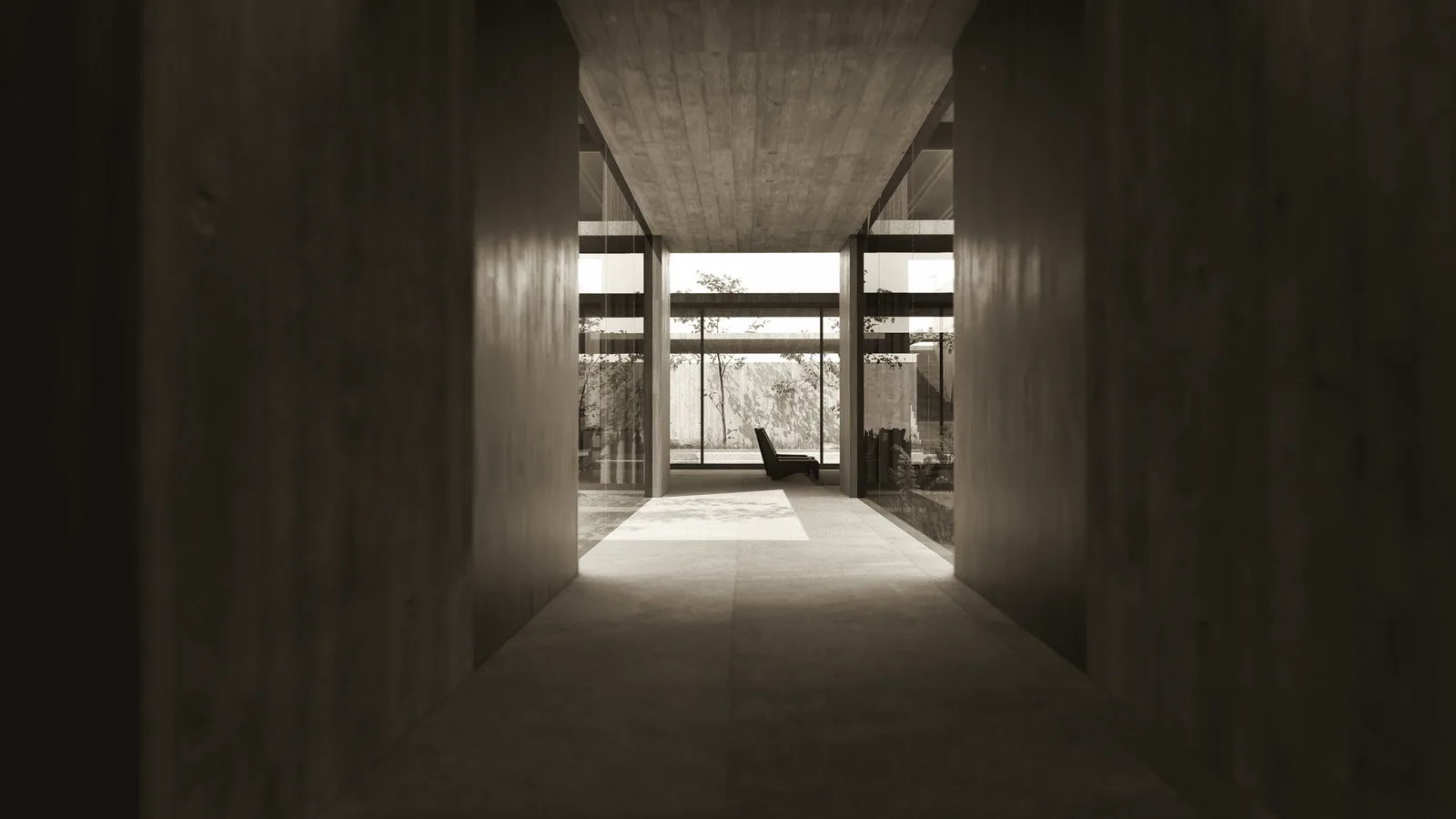 Corredor de concreto de Casa Lote 7